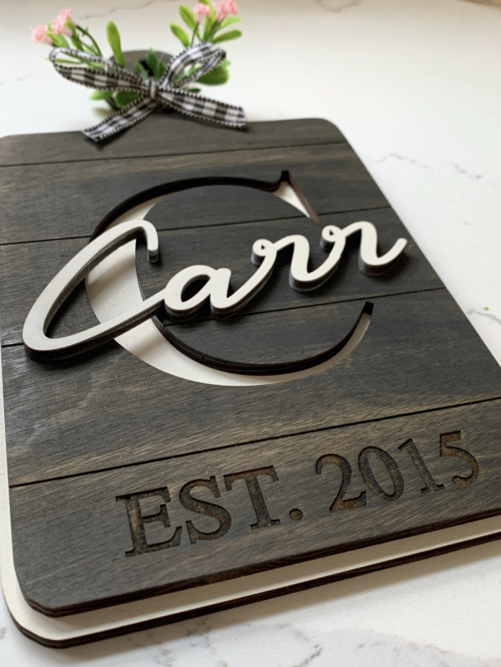 Personalized Farmhouse Name Sign