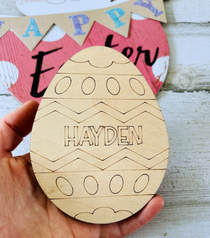 Personalized DIY Wooden Easter Egg for Kids