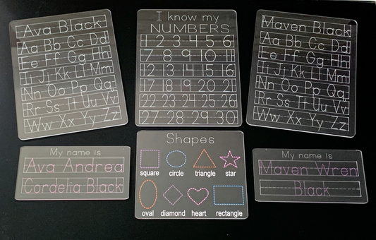 Kids Learning Acrylic Dry Erase Tracing Boards