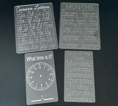 Reusable Acrylic Learning & Tracing Boards for Kids
