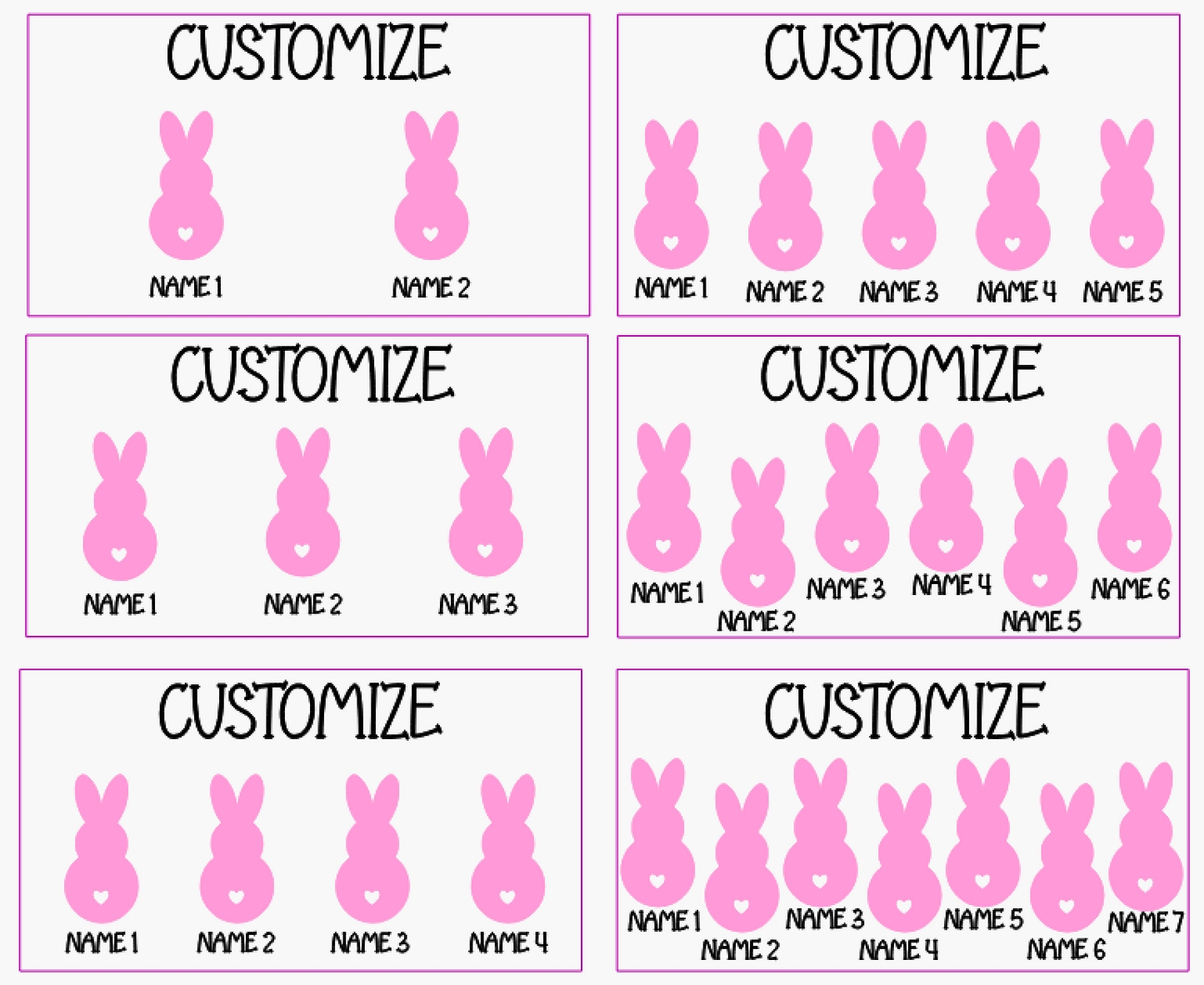 Personalized Easter Peeps Family Magnet