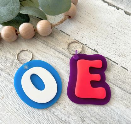 Personalized Initial Acrylic Keychain