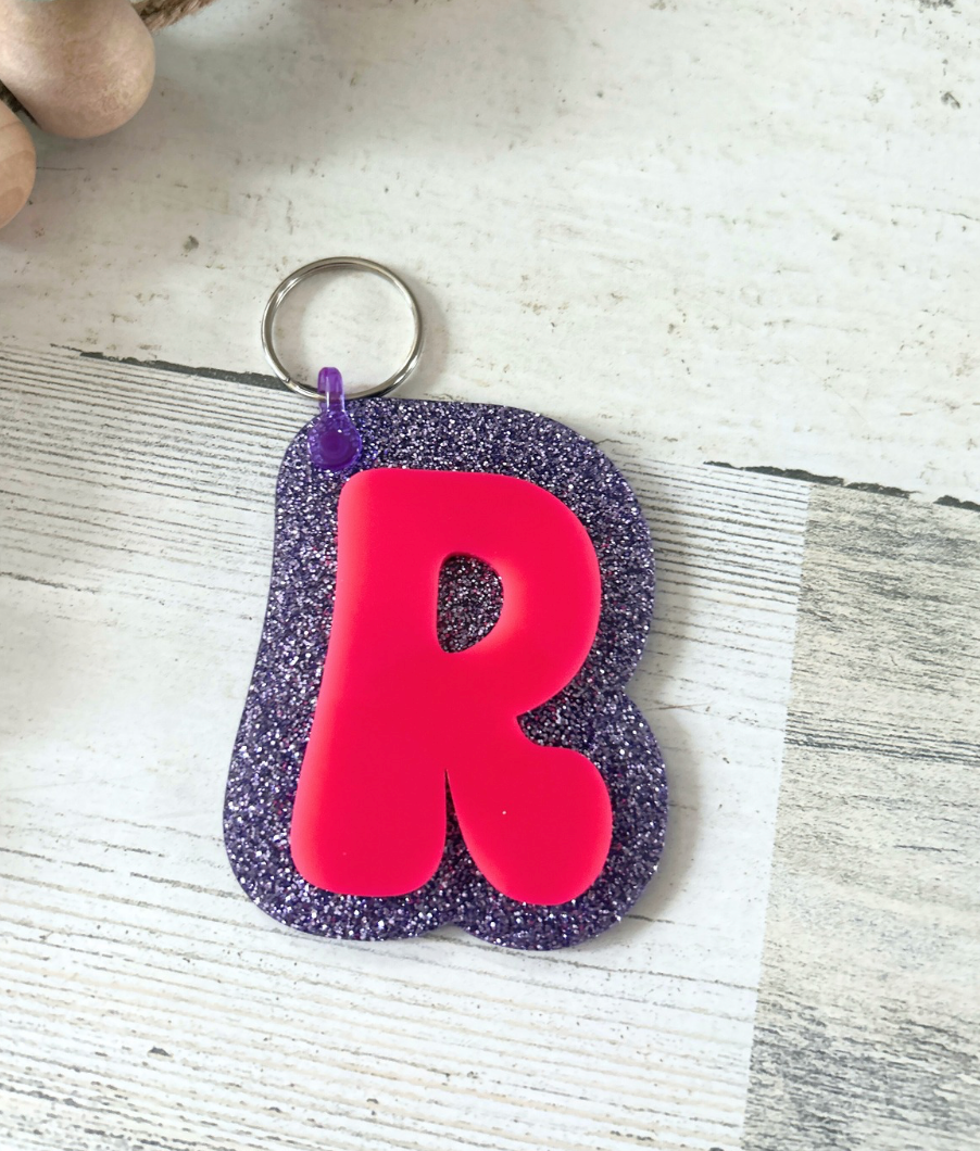 Personalized Initial Acrylic Keychain
