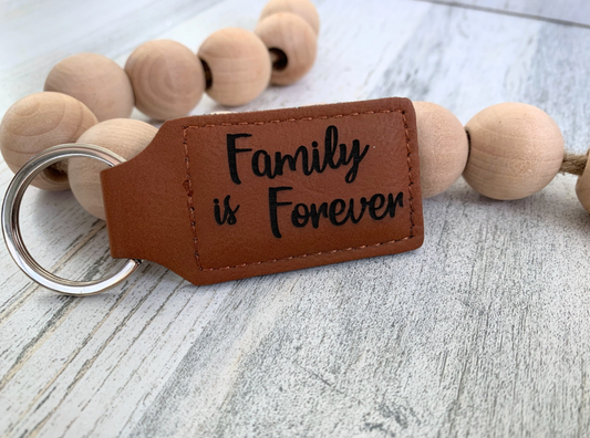 Custom Engraved Leather Keychain