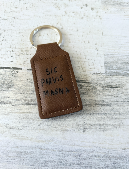 Custom Engraved Leather Keychain