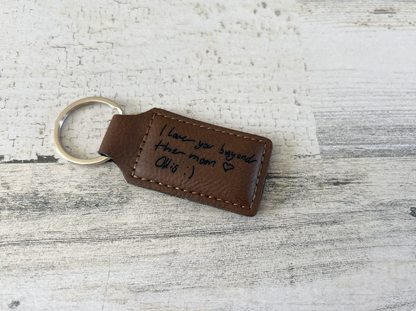 Custom Engraved Leather Keychain