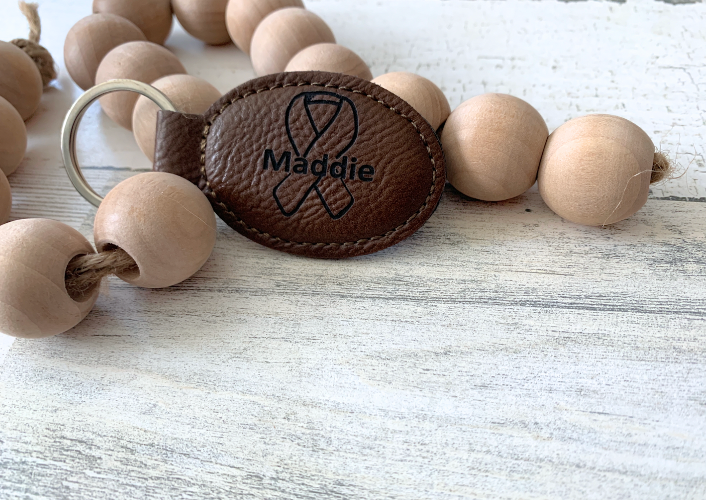 Custom Engraved Leather Keychain
