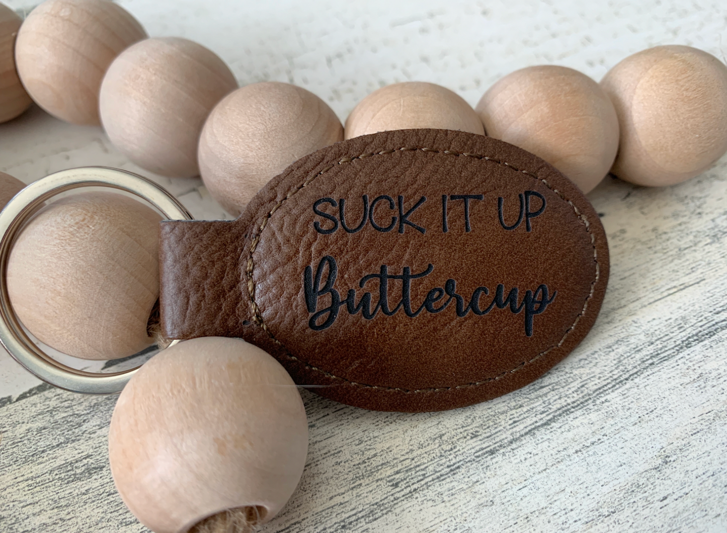 Custom Engraved Leather Keychain