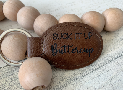 Custom Engraved Leather Keychain