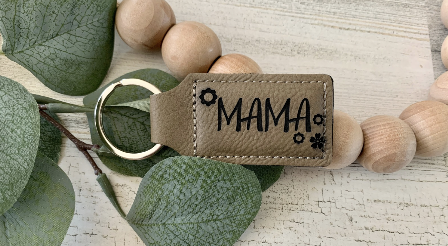 Custom Engraved Leather Keychain