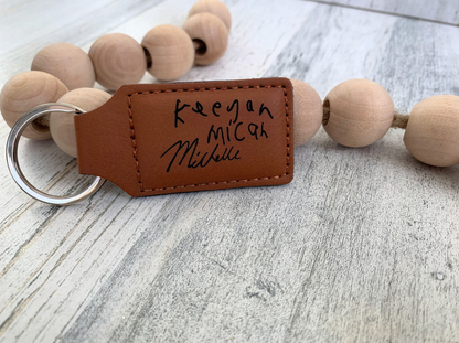 Custom Engraved Leather Keychain