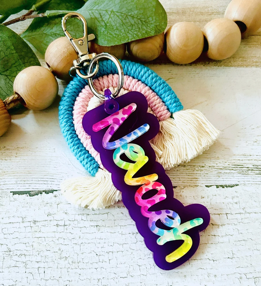 Rainbow Name Keychain
