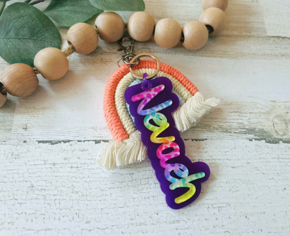 Personalized Rainbow Name Keychain