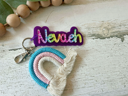 Personalized Rainbow Name Keychain