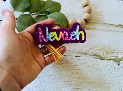 Personalized Rainbow Name Keychain