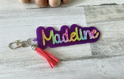 Personalized Rainbow Name Keychain