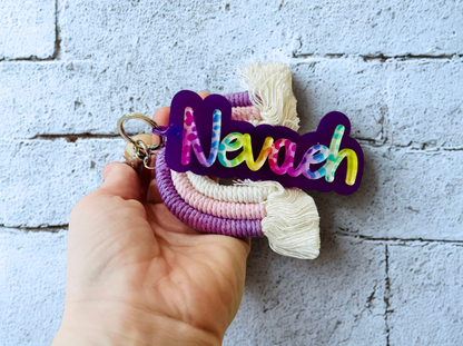 Personalized Rainbow Name Keychain