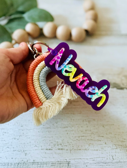 Personalized Rainbow Name Keychain