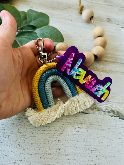 Personalized Rainbow Name Keychain
