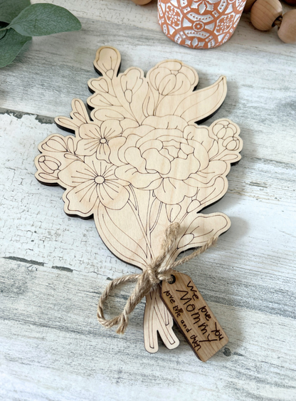 Personalized DIY Wooden Flower Bouquet for Mom & Grandma