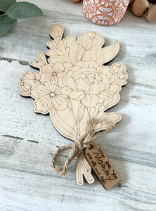 Personalized DIY Wooden Floral Bouquet