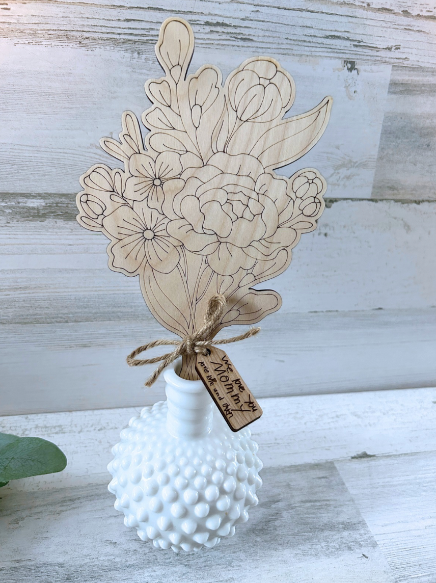 Personalized DIY Wooden Flower Bouquet for Mom & Grandma