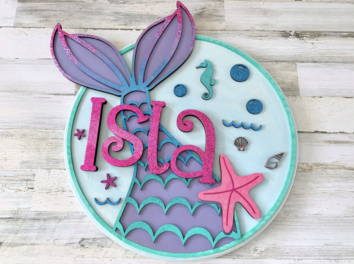 Personalized Mermaid Nursery Sign