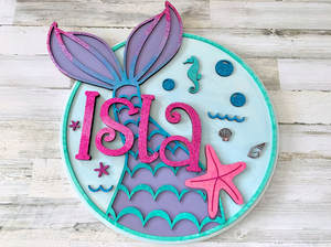 Personalized Mermaid Nursery Sign