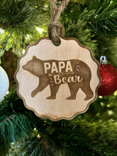 Load image into Gallery viewer, Wooden Bear Family Ornament
