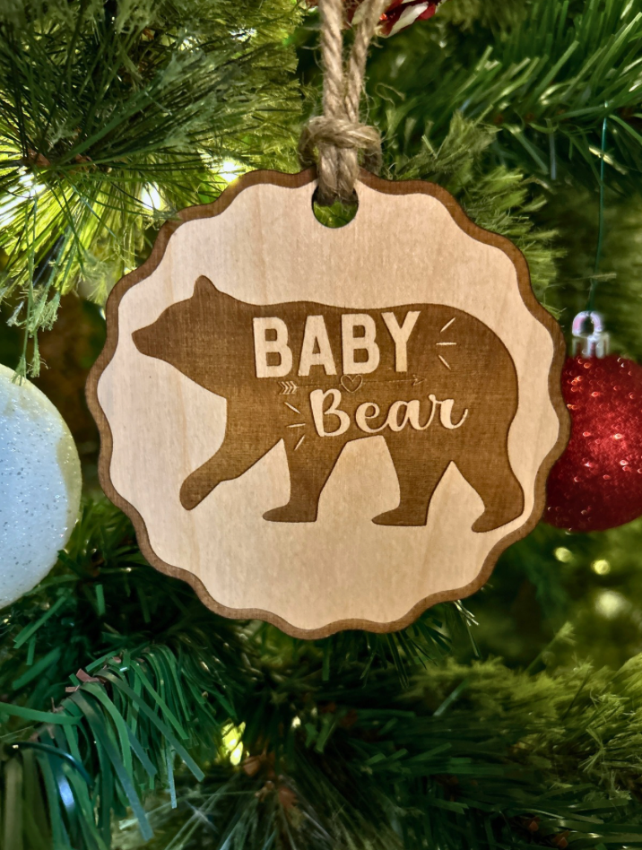 Wooden Bear Family Ornament