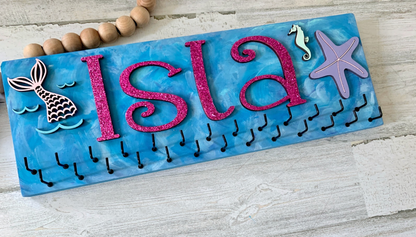 Personalized Mermaid Bow & Headband Holder