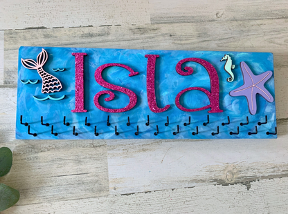 Personalized Mermaid Bow & Headband Holder