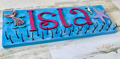 Personalized Mermaid Bow & Headband Holder