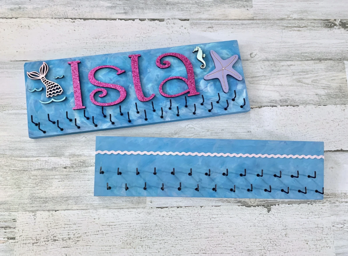 Personalized Mermaid Bow & Headband Holder