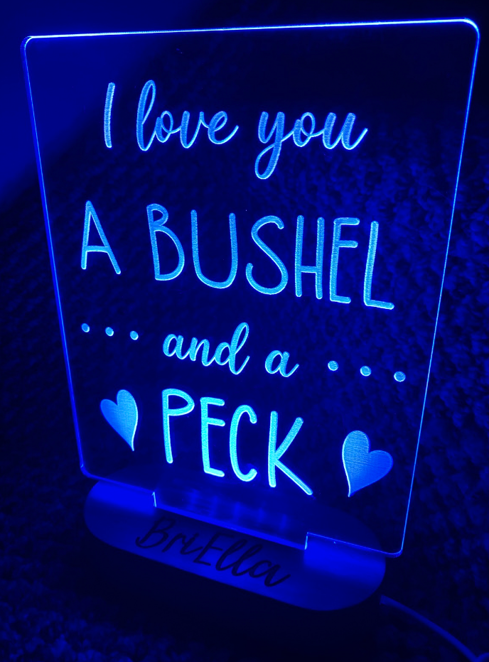 I Love You a Bushel & a Peck Personalized Night Light