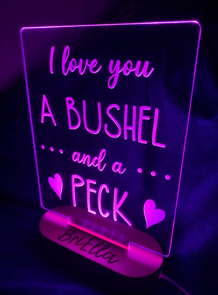 I Love You a Bushel & a Peck Personalized Night Light
