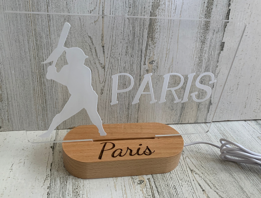 Softball Color Changing Acrylic Night Light