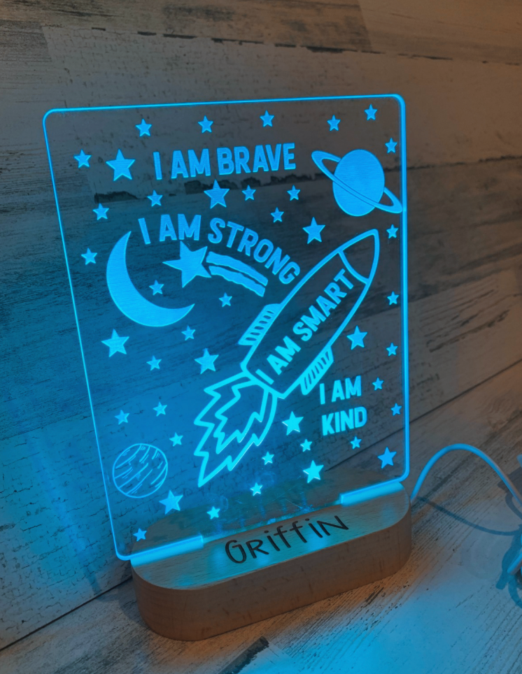 Personalized I Am Brave Affirmation Night Light