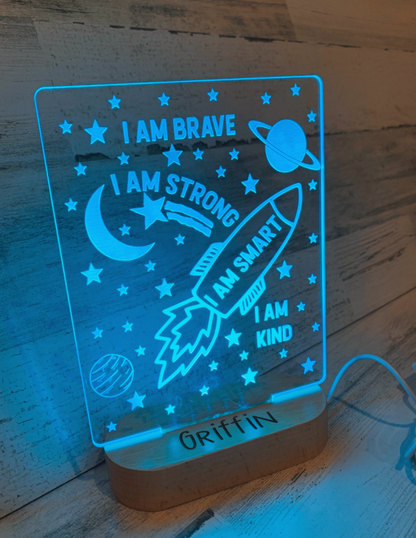 Personalized I Am Brave Affirmation Night Light