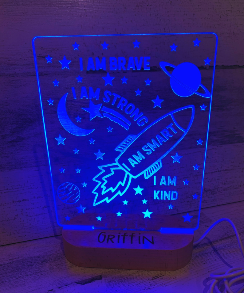 Personalized I Am Brave Affirmation Night Light