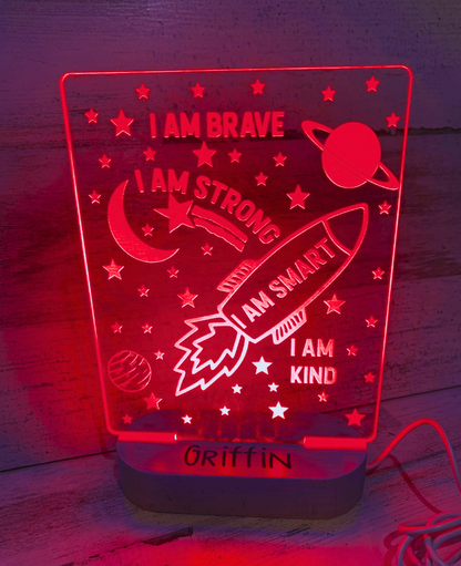 Personalized I Am Brave Affirmation Night Light