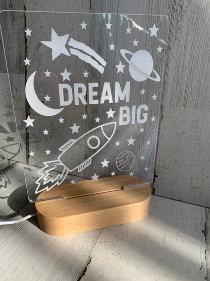 Personalized Dream Big Color Changing Night Light
