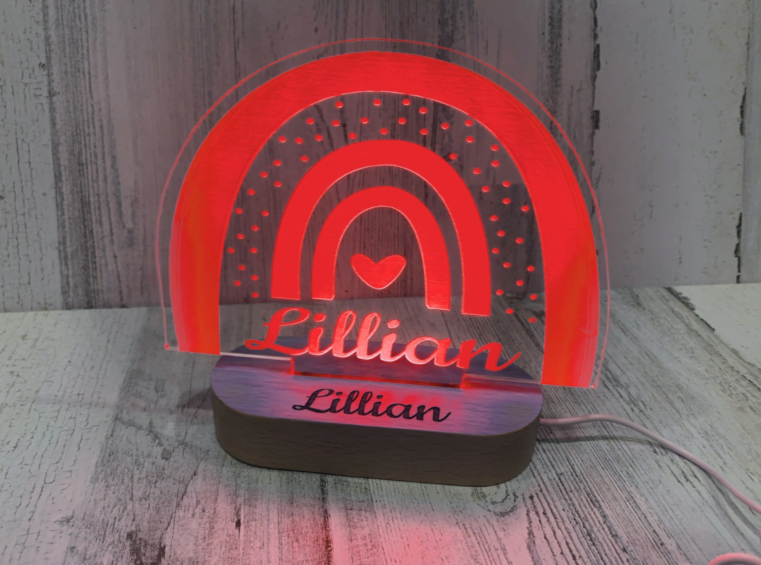 Personalized Rainbow Color Changing Night Light