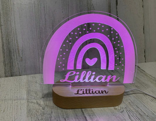 Rainbow Color Changing Acrylic Night Light