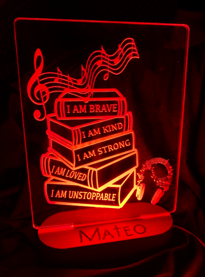 Personalized Music Affirmation Color Changing Night Light