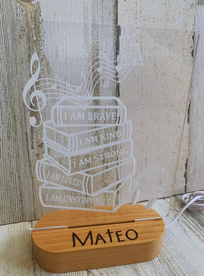 Personalized Music Affirmation Color Changing Night Light