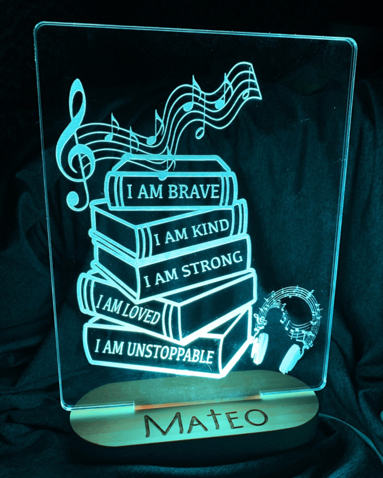 Personalized Music Affirmation Color Changing Night Light