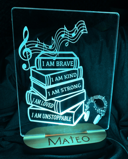 Personalized Music Affirmation Color Changing Night Light
