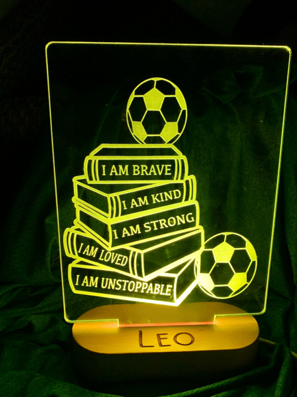 Personalized Soccer Affirmation Color Changing Night Light