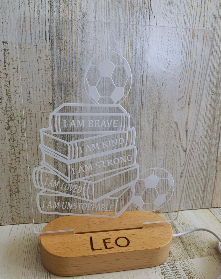 Personalized Soccer Affirmation Color Changing Night Light